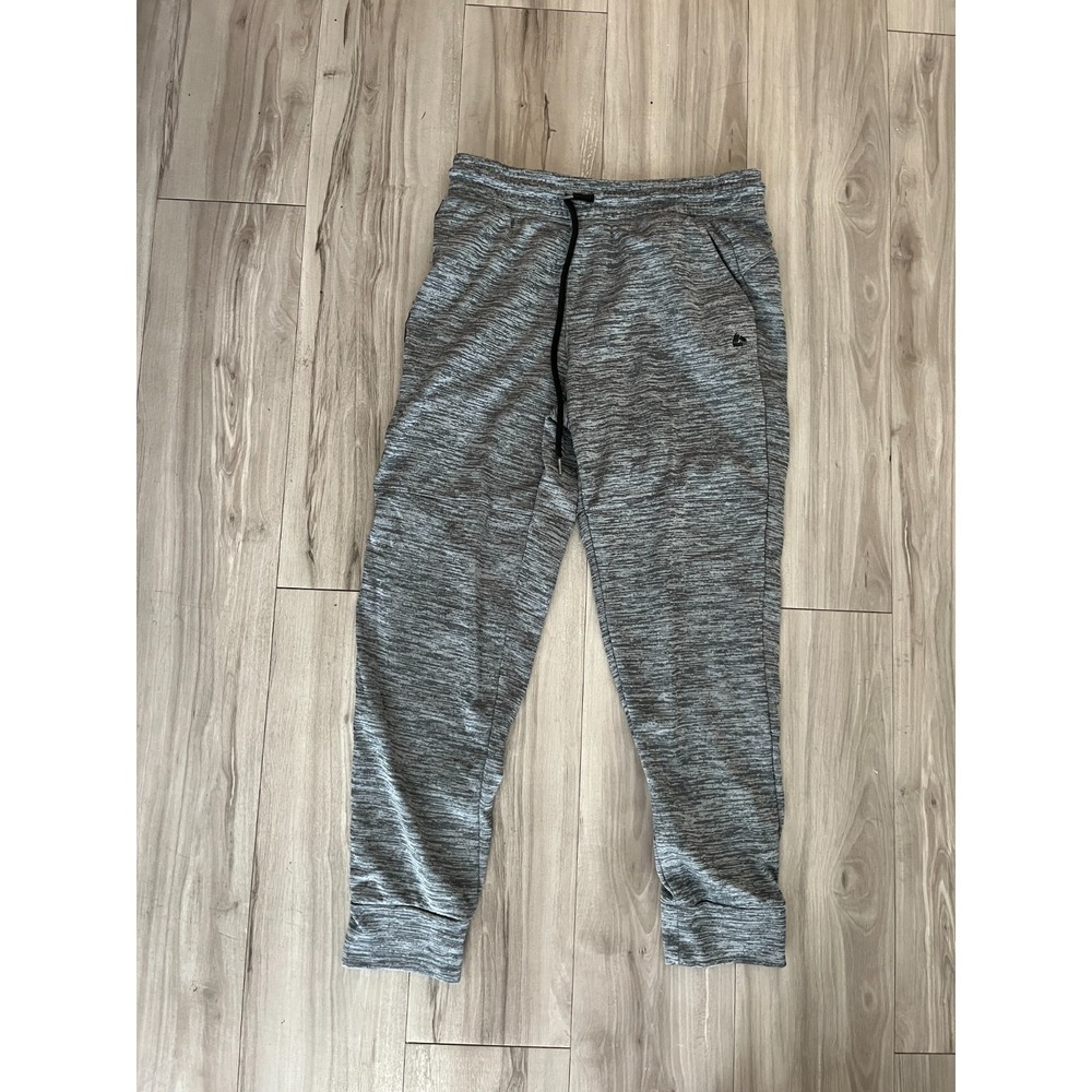 RBX Live Life Active Sweatpants Men Medium Heather Gray Fleece Lined Tapered Leg